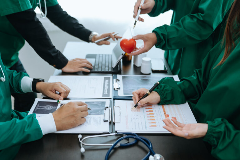 Meeting team of doctor and medical staff Consultation about the
